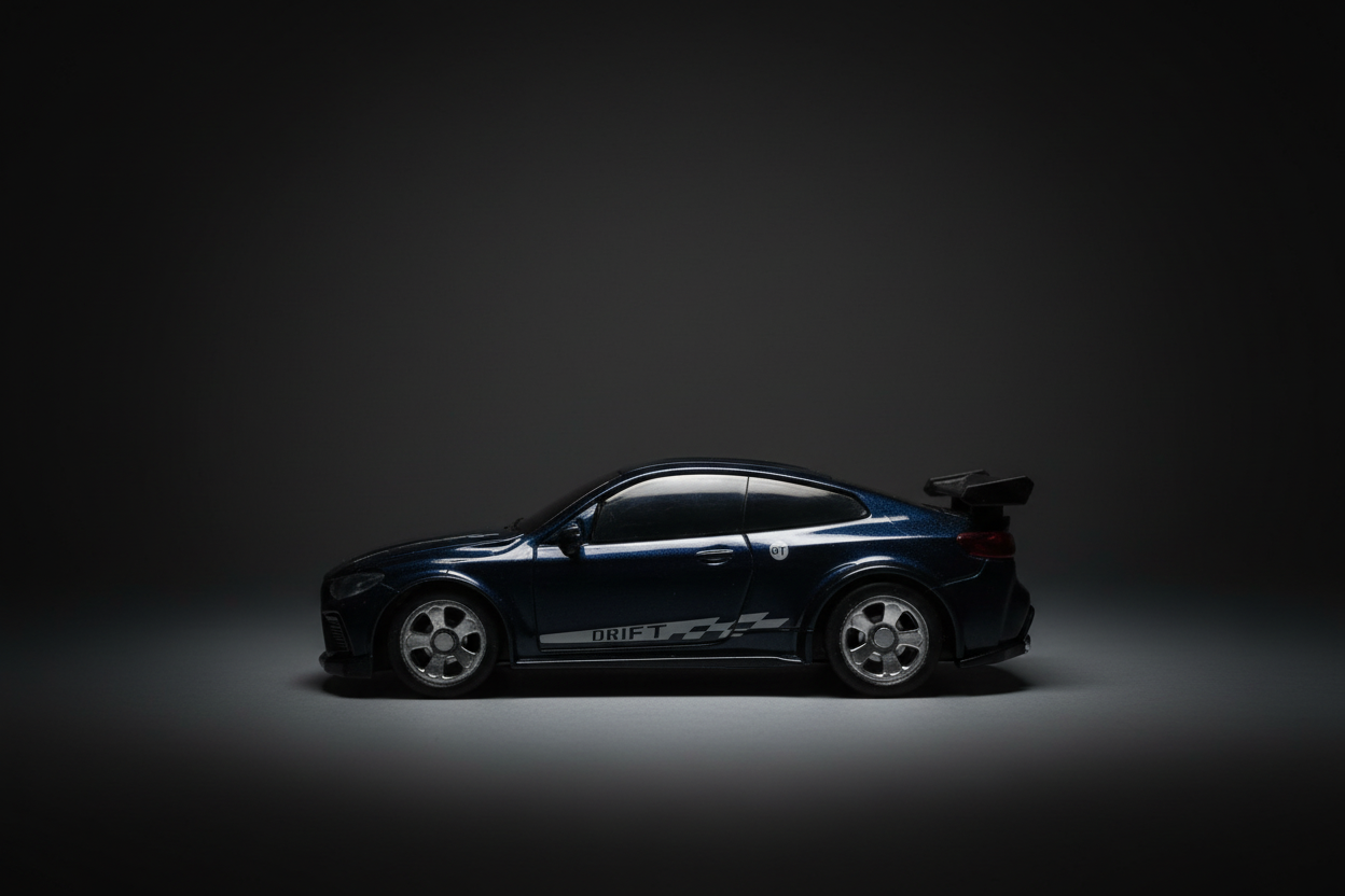 Mini RC drift car studio photography