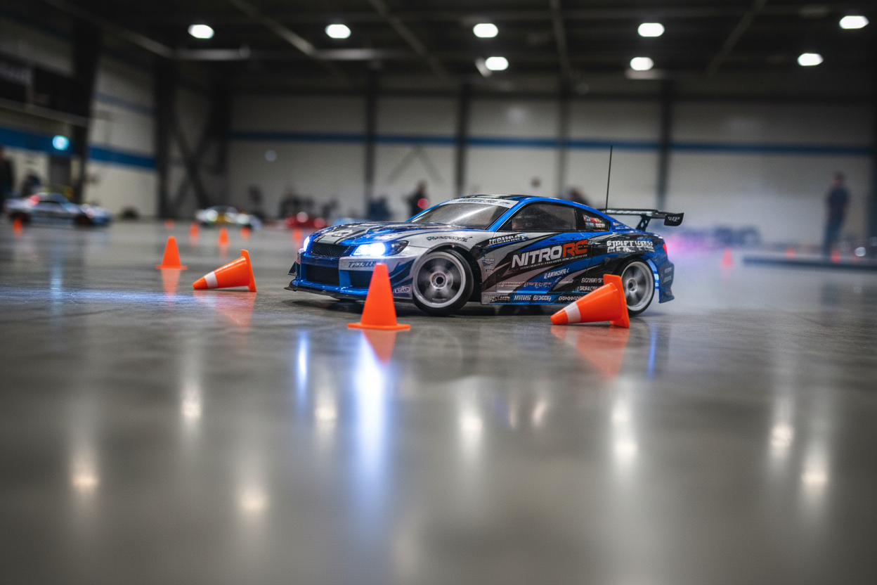 RC Mini Drift Racer performing drift maneuver